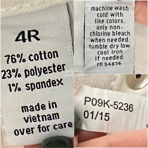 The Limited Cropped White Mid-Rise Denim Jeans Size 4 - Picture 4 of 5